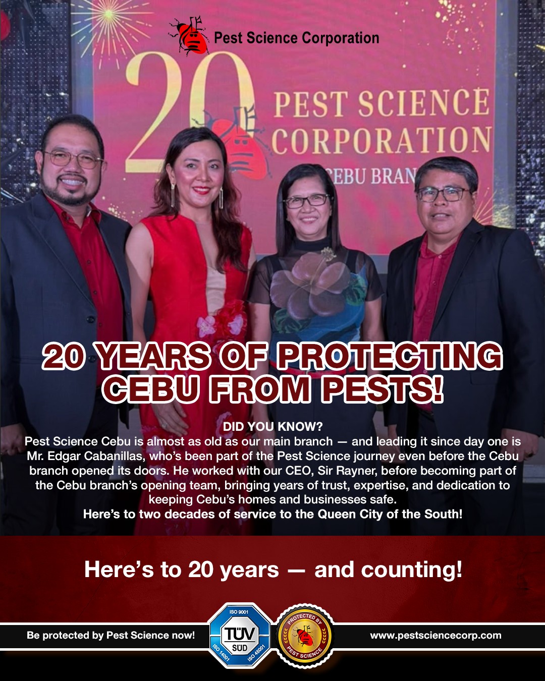 Pest Science Cebu Marks 20th Anniversary of Industry Excellence
