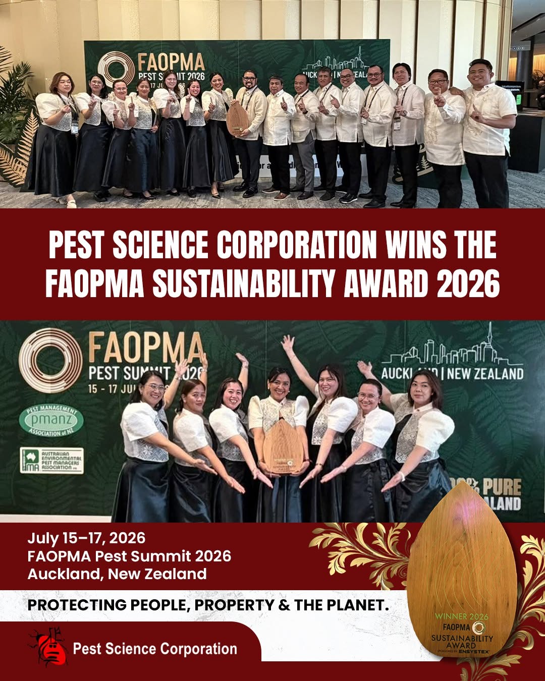 Pest Science Corporation Wins the FAOPMA Sustainability Award 2026